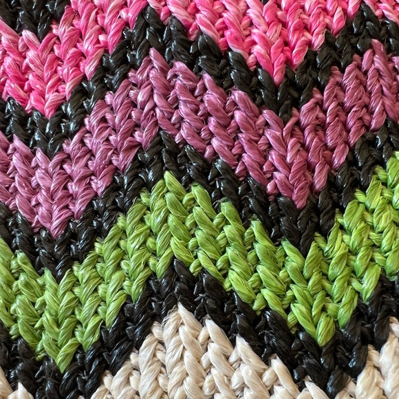 Braciano Tote Purse Handbag Colorful Chevron Stripes Approximately 14”x 4”x11” - Picture 9 of 9